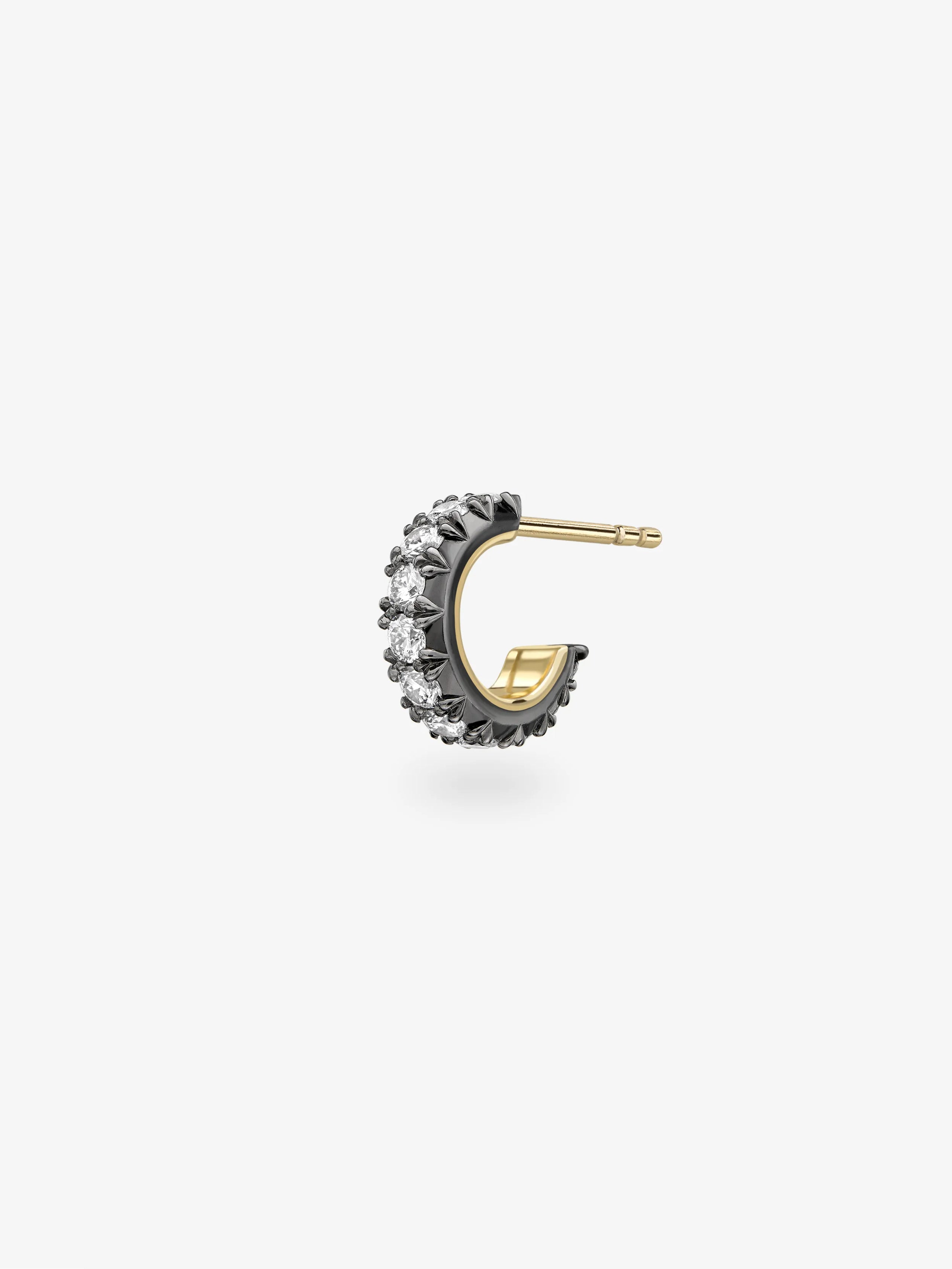 Diamond Huggie Single Hoop View 2