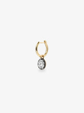 0.50ct Oval Diamond & Blackened Gold Single Gypset Hoop Earring