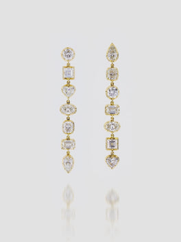 Diamond Cut-Down Drop Earrings