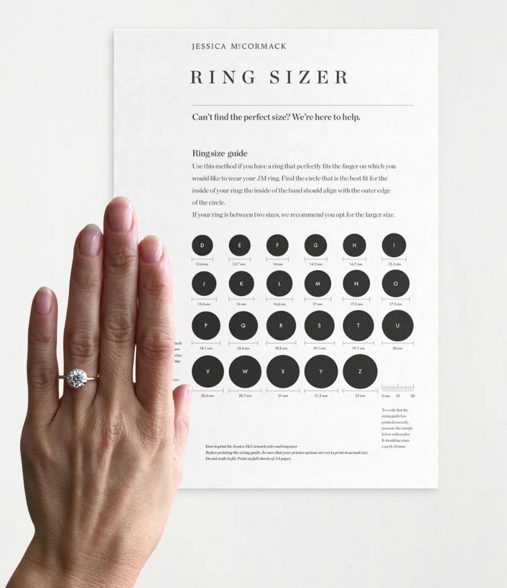 How to Measure Ring Size: Printable Ring Size Chart