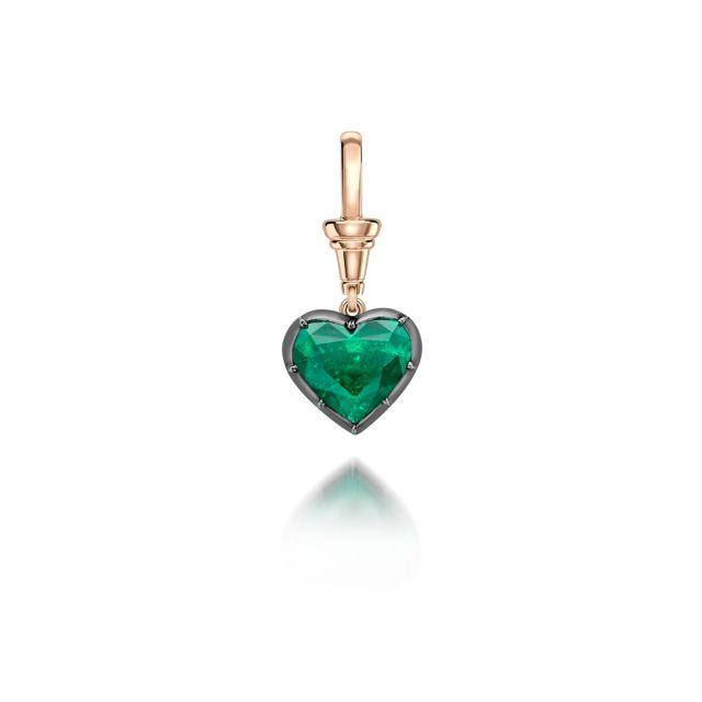 Ball n Chain 3.54ct Emerald Heart Shaped Pendant
