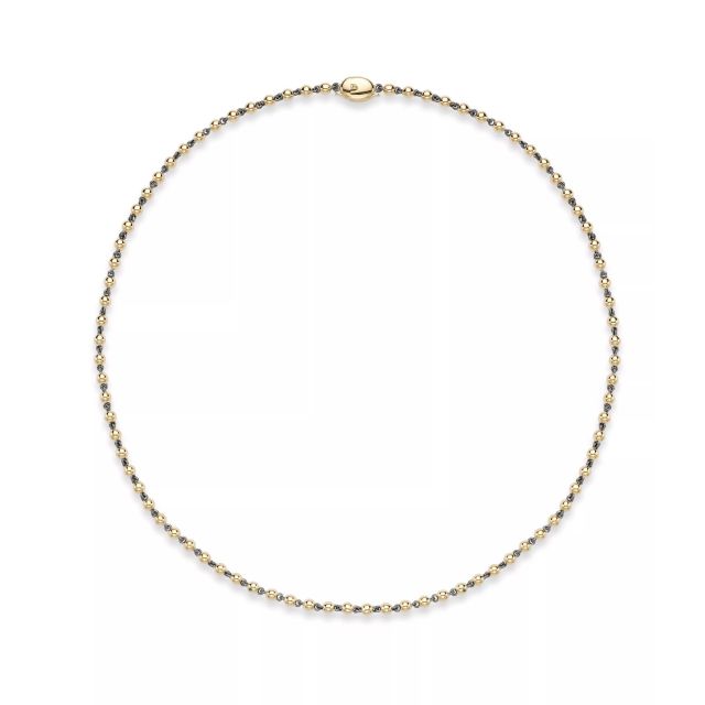 Micro Ball n Chain 16" Yellow Gold Necklace