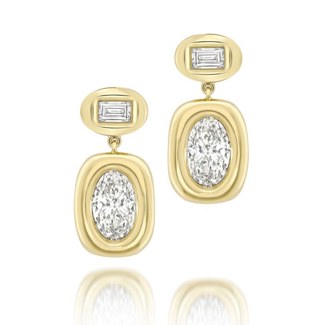 On The Rocks Diamond and Gold Drop Earrings