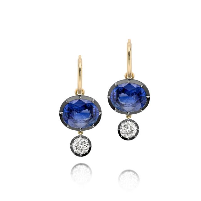 Sapphire & Diamond Gypset Hoop Earrings