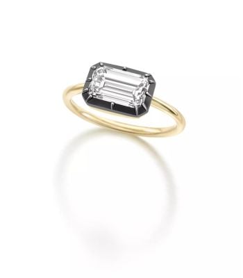 Signature 2ct Diamond & Blackened White Gold East-West Button Back Ring