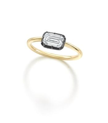 Signature 0.90ct Diamond & Blackened Gold East-West Button Back Ring