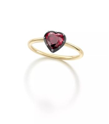 Signature Heart Shaped 1.10ct Ruby Button Back Ring