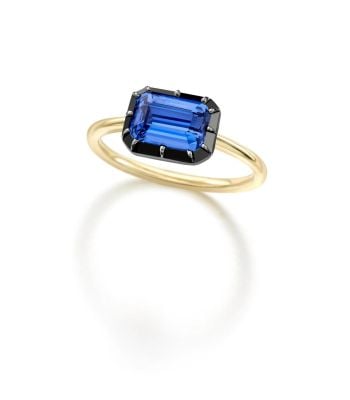 Signature 2.41ct Emerald Cut Sapphire East-West Button Back Ring