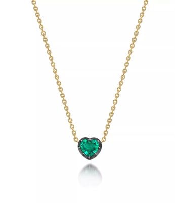 Signature Georgian Cut-Down 0.70ct Heart Shaped Emerald Pendant