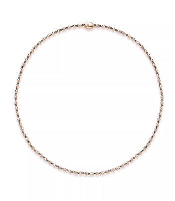 Micro Ball n Chain 16" Rose Gold Necklace