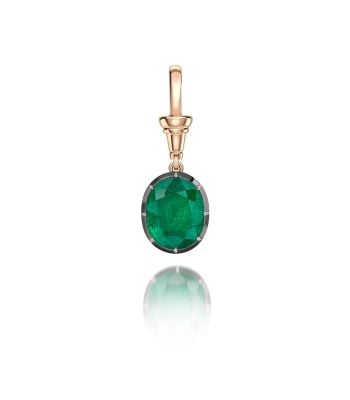 Ball n Chain 4.50ct Oval Emerald Pendant