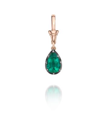 Ball n Chain 2.20ct Pear-Shaped Emerald Pendant