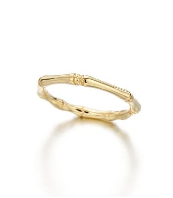 Bamboo Wide Yellow Gold Ring