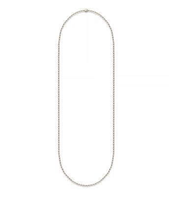 Micro Ball n Chain 36" Yellow Gold Necklace