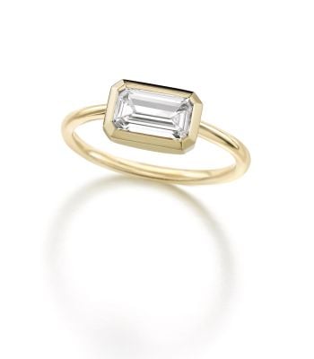 Signature 1.20ct Diamond East West Rub-Over Button Back Ring