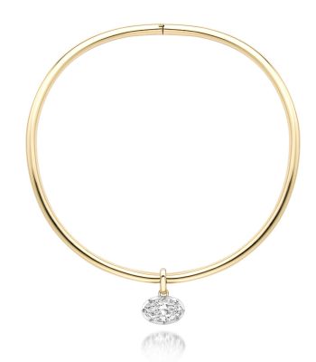 Oval Diamond Torque Necklace
