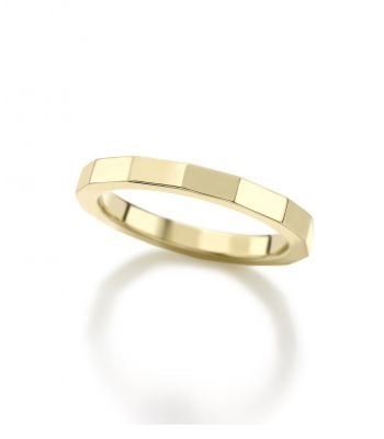 Fine 14 Sided Yellow Gold Band 