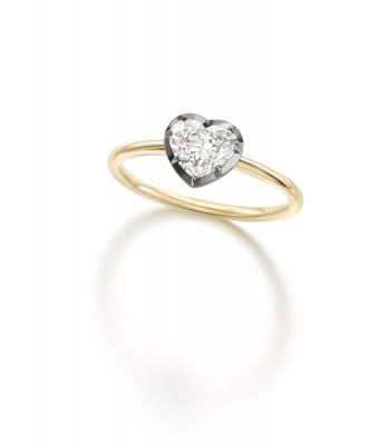 Signature 1ct Heart-Shaped Diamond & White Gold Button Back Ring