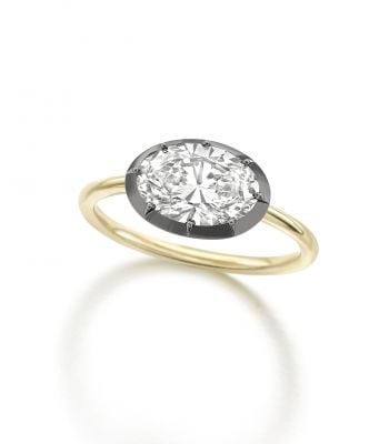 Signature Oval 1.8ct East-West Diamond Button Back Ring